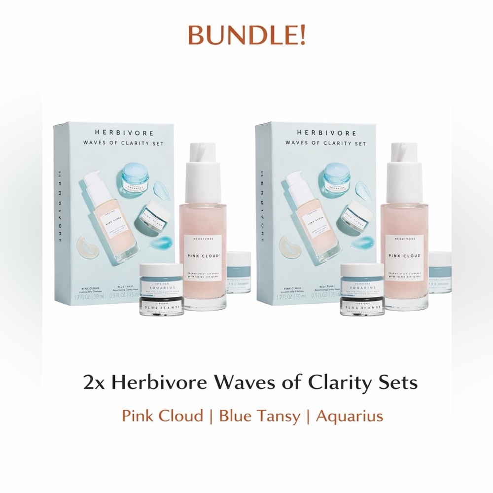 NIB Herbivore Waves of Clarity Skincare Set Bundle of 2 Acne Treatment